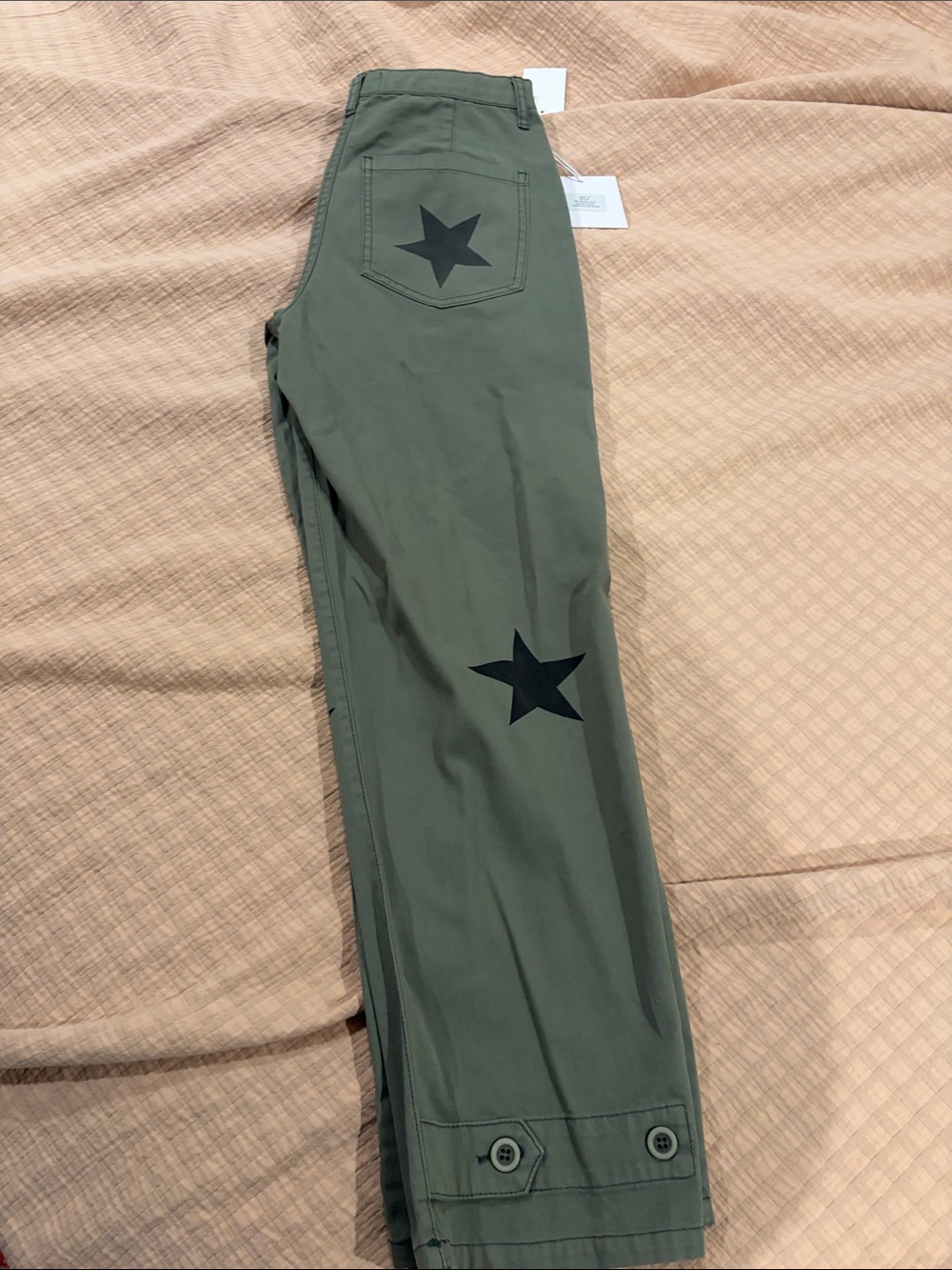 NWT Pistola olive green star  pants sz 27 - Picture 7 of 8